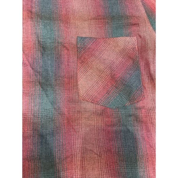 Cloth & Stone Size Small Top Shirt Pink Gray Flannel Open Back Anthropologie - Picture 5 of 11